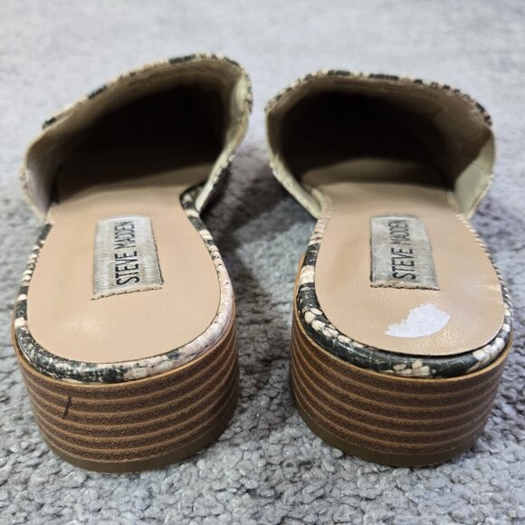 Steve Madden Chariot Snakeskin Print Studded Slip On Low Heel Mule Party - Picture 5 of 13